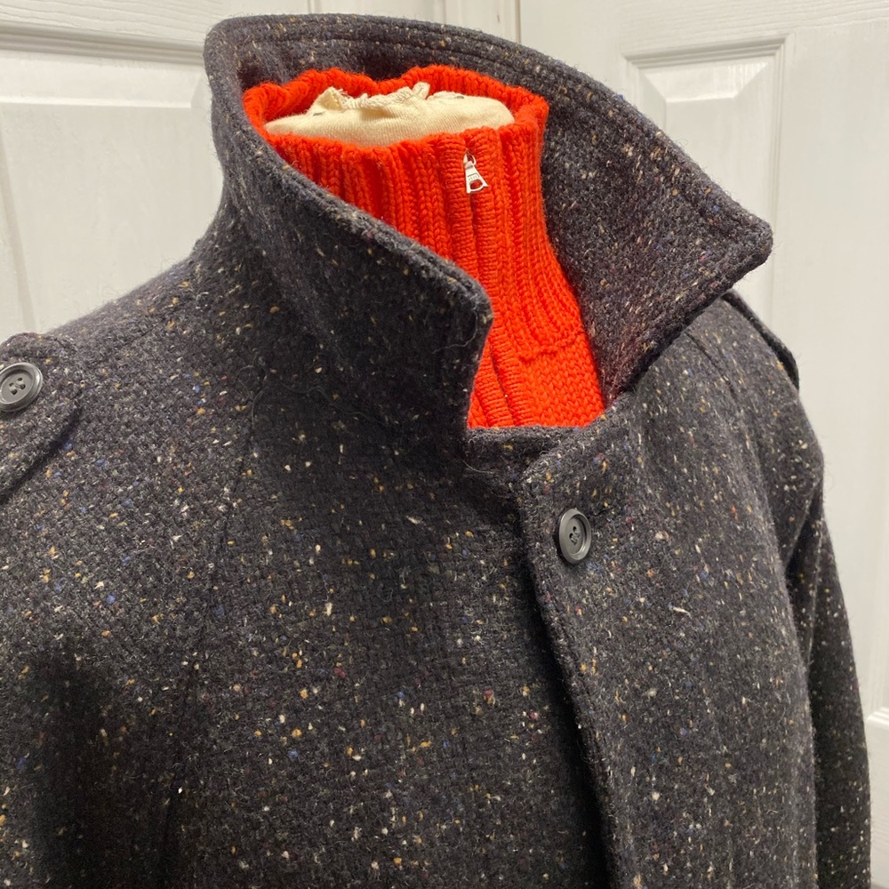Vintage Village square wool trench size 40 black